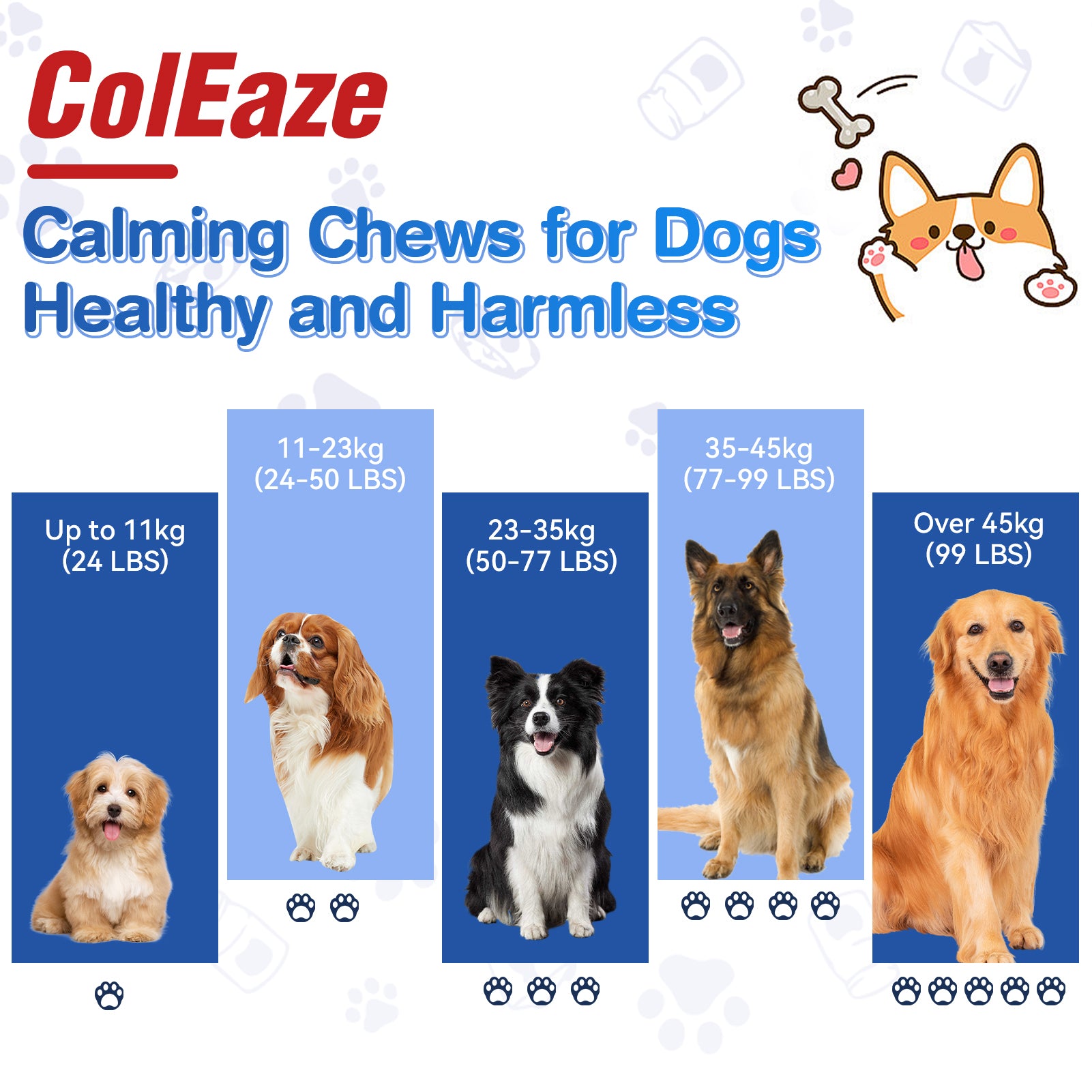 Calming Chews for Dogs - 100% Golden Ratio of Natural Ingredients Dog Calming Chews, Aid with Separation Barking,Vet Visits, Thunderstorms