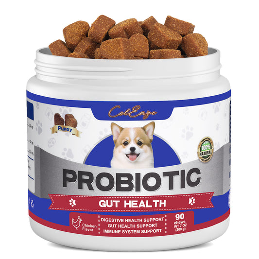 Probiotics for Dogs, Organic Pumpkin with 6 Digestive Enzymes, Providing Probiotics for Gut Flora, Occasional Diarrhea, 90 Count Chicken Flavor