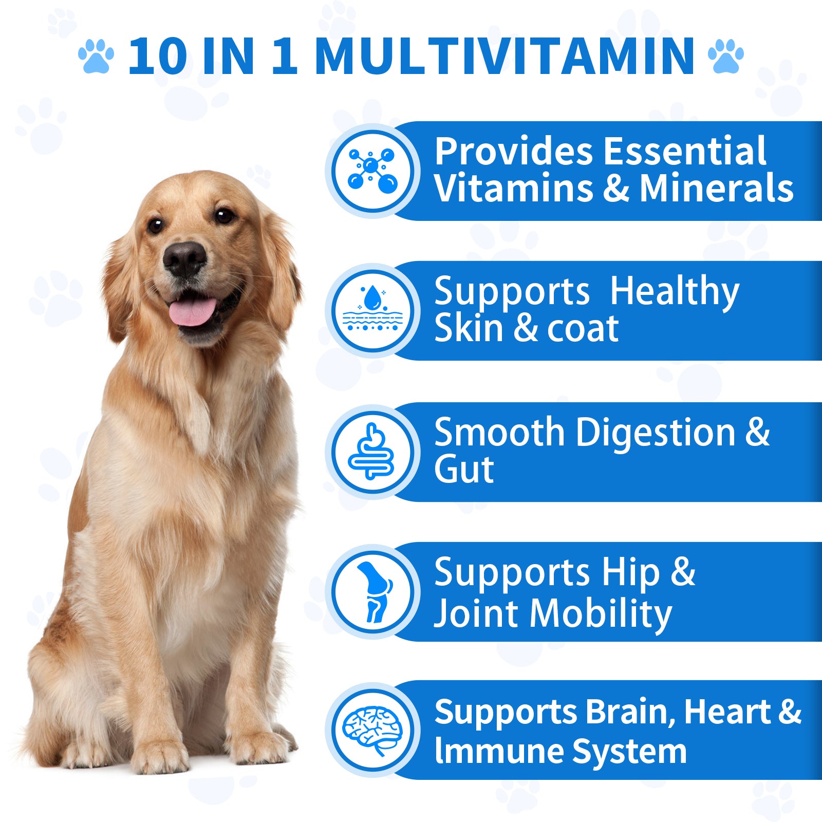 GuruAmi Dog Multivitamin Dog Supplement, Glucosamine chondroitin for Dogs, Probiotics, Omega Fish Oil, Dog Supplements & Vitamins, Dog Vitamins for Skin and Coat Allergies 150chews